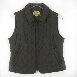 Cabelas olive green quilted zip up vest